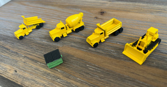 N SCALE 1:160 CONSTRUCTION Accessories. BULLDOZER, DUMP TRUCK, CEMENT TRUCK Pack