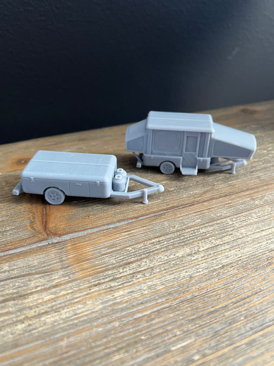 HO SCALE 1:87 POP UP CAMPER SET (2pk)