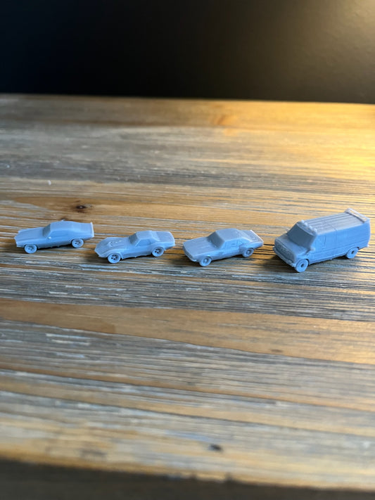 N SCALE 1:160 VEHICLE ASSORTMENT VARIETY PACK (4pk) Resin 3D Printed