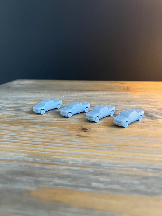N SCALE 1:160 PICKUP TRUCK (4pk) RESIN 3D PRINTED