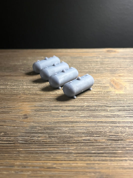 HO SCALE 1:87 PROPANE TANKS (4pk) 3D PRINTED RESIN