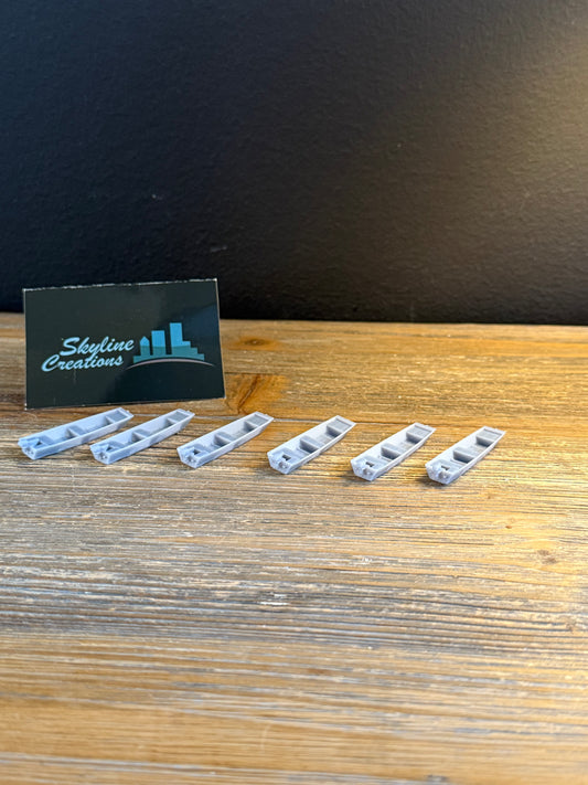 HO SCALE 1:87 FLAT BOTTOM BOATS (6pk)