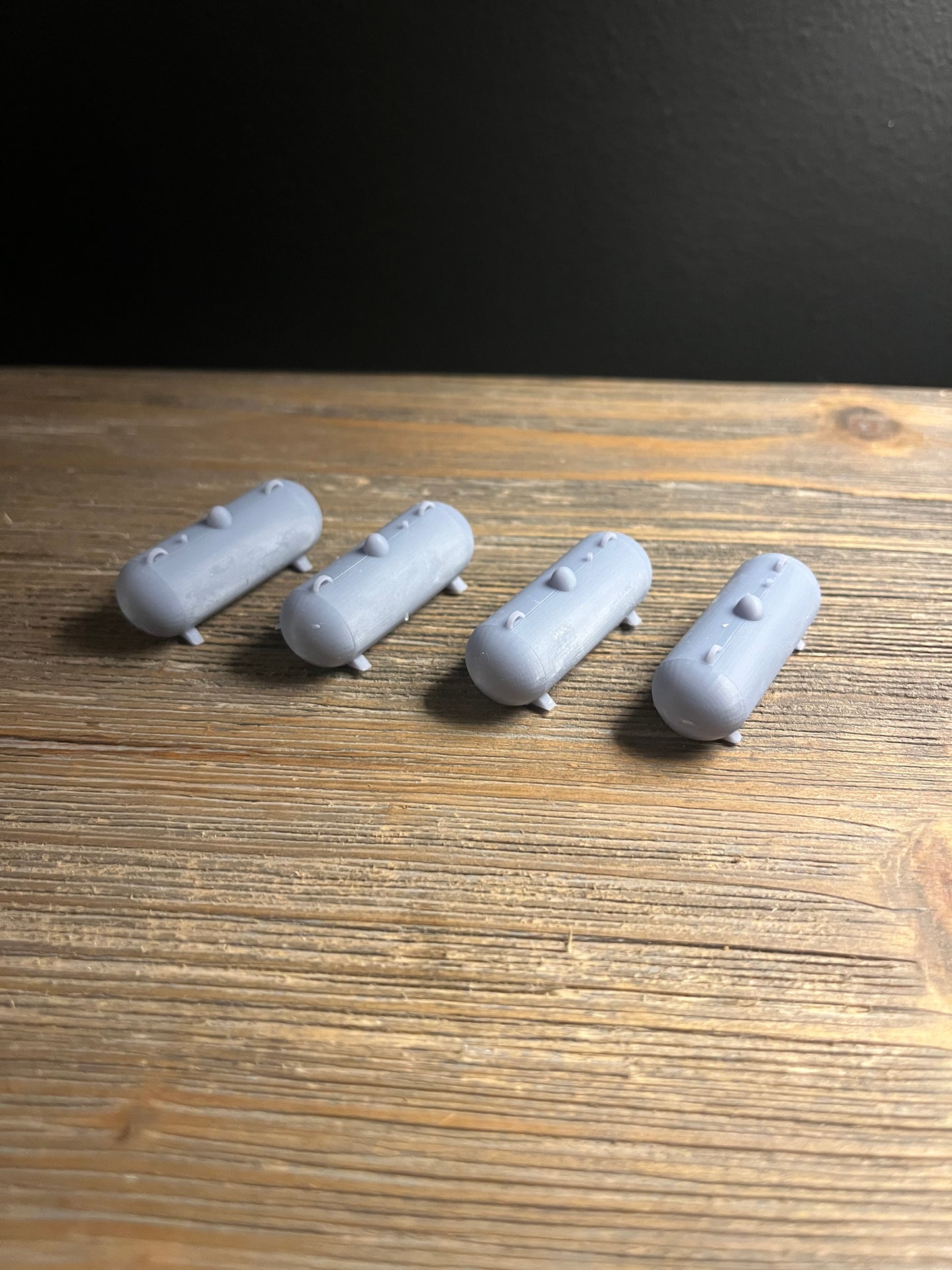 HO SCALE 1:87 PROPANE TANKS (4pk) 3D PRINTED RESIN