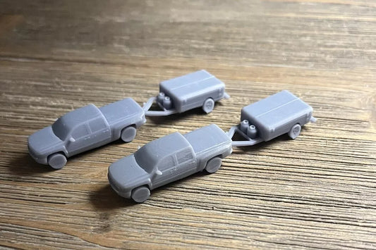 N SCALE 1:160 PICKUP TRUCK WITH POPUP CAMPER (2pk)