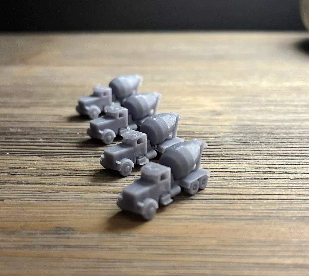 Z SCALE 1:220 CEMENT TRUCK CONCRETE MIXER (4pk)